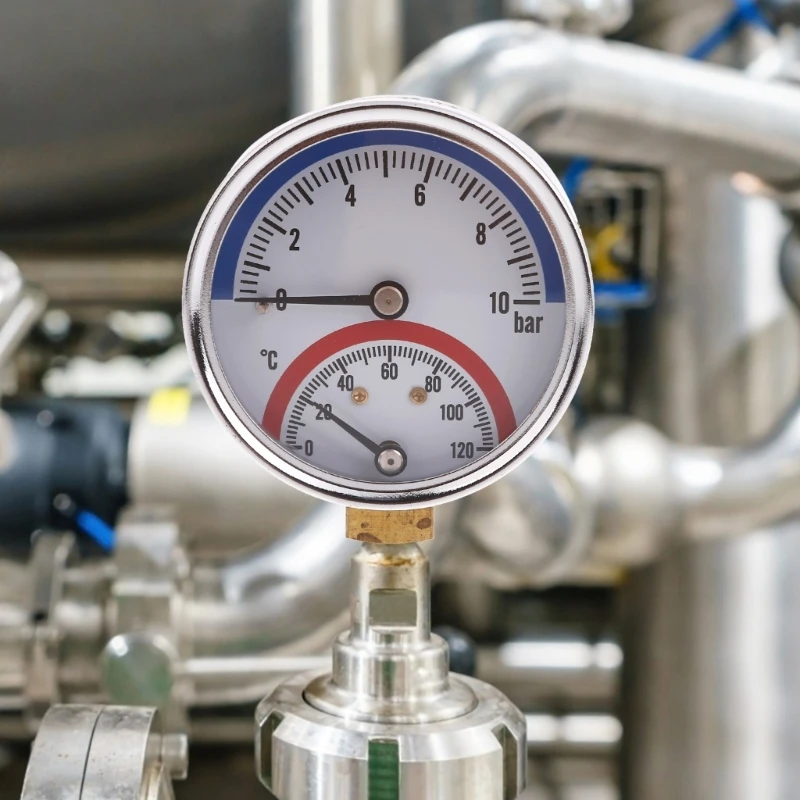 DONG Thermo-manometer Boiler Temperature Pressure Gauge Liquid Filled Pressure Gauge