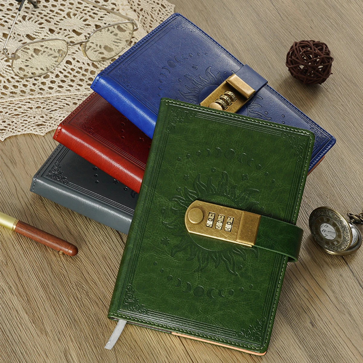 Secure Leather Diary: A5 Lockable Journal with Refillable 240-Page Notebook