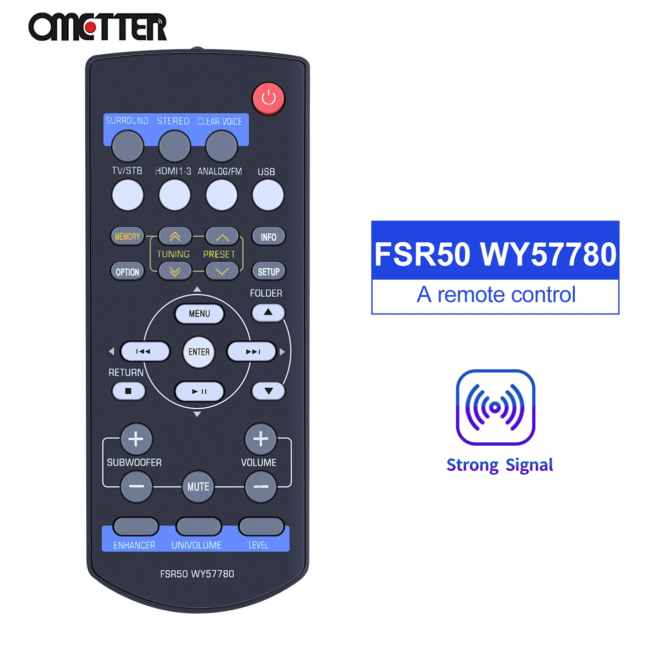 VINABTY Telecomando Universale A Infrarossi Per Yamaha FSR50 WY57780 SR-301 YHT-S401 Soundbar
