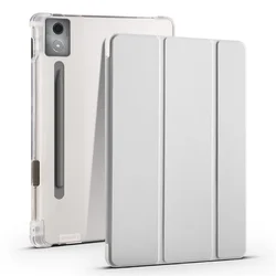 Premium PU Leather Stand Case with Pen Holder for Lenovo P12 12.7 inch (Gray)