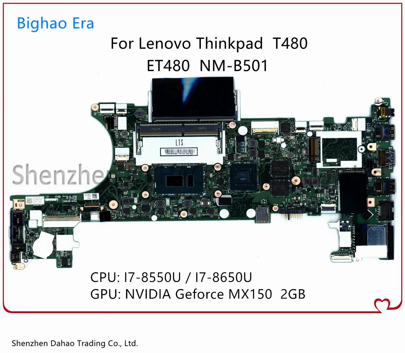 

ET480 NM-B501 For Lenovo Thinkpad T480 Laptop Motherboard With i7-8550U/8650U CPU MX150 2G-GPU 01YR342 01YU865 100% Fully Tested