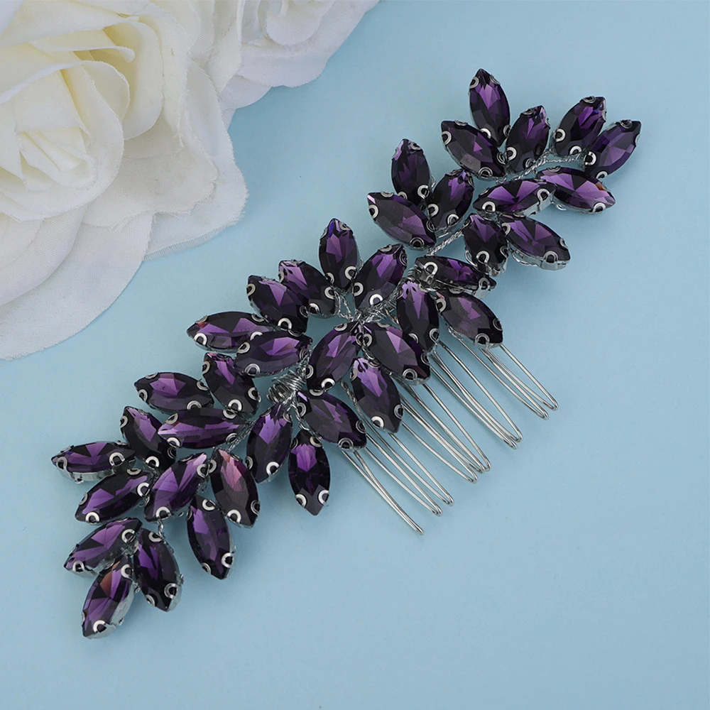 S04b4240061bf44c398cd2dfccdaf5b5dv Fashion Rhinestone Hair Comb for Bridal Headpiece 9 Color Wedding Hair Accessories Women Handmade Tiara Headdress Party Headwear Mallzona