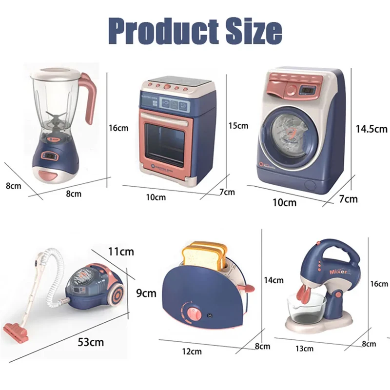 Electric Simulation Children's Kitchen Appliances Toy Set Sound and Light Game Kitchen Set Children's Birthday Gift 6
