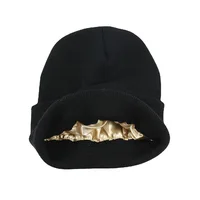 Saitn Lined Knit Beanie Hat Acrylic Winter Hats for Women Men Silk Lining Soft Slouchy Warm Cuffed Beanie Hat Soft Warm Ski Hats 3