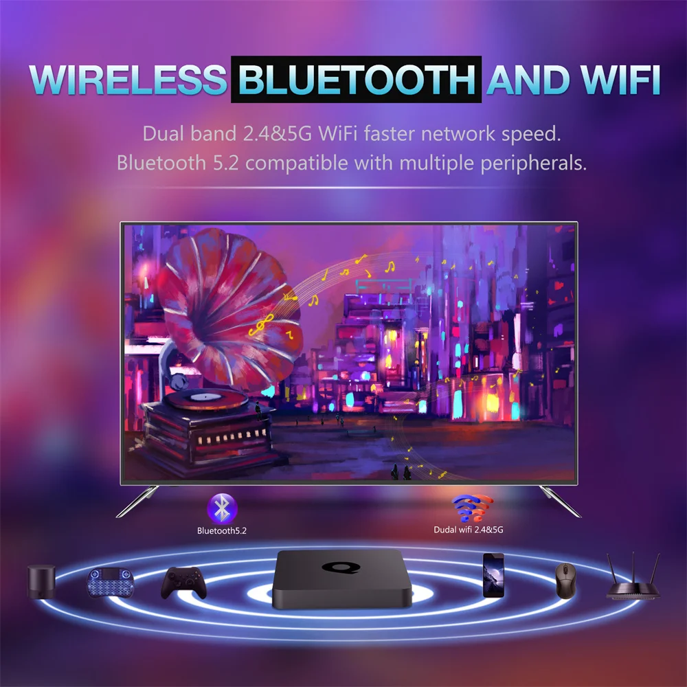 ATV Q1 Smart TV Box Android 10 Allwinner H313 2GB 16GB Support Google Voice Dua
