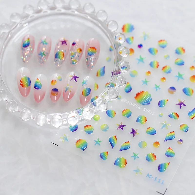 

[Meow.Sensei] 5d Thin Tough Three-Dimensional Nail Stickers Adhesive Finger Jelly Nail Sticker Ornament M111