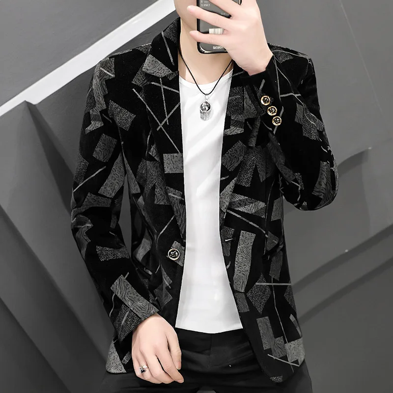 New Corduroy Suit for Men Young Slim Small Suit Formal Single West Jacket Outside Spring and Autumn Comfortable Formal Coat Men 3