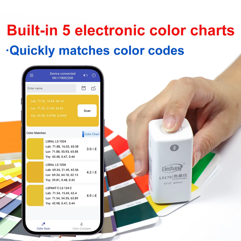 Portable Colorimeter for Coating Color Checker Pantone Ncs Ral Cmyk 45&deg;/0&deg; LS170