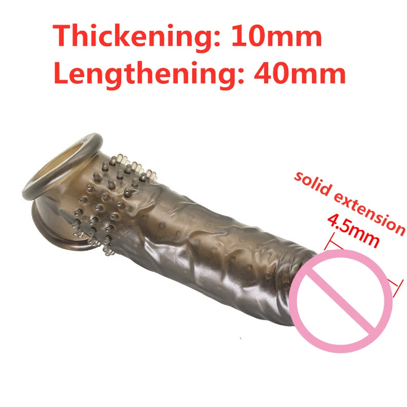 Thickening Penis Extender Sleeve Reusable Prickly Condoms Delay Ejaculation Prostate Massager Cock Ring Sex Toys for Men Adults