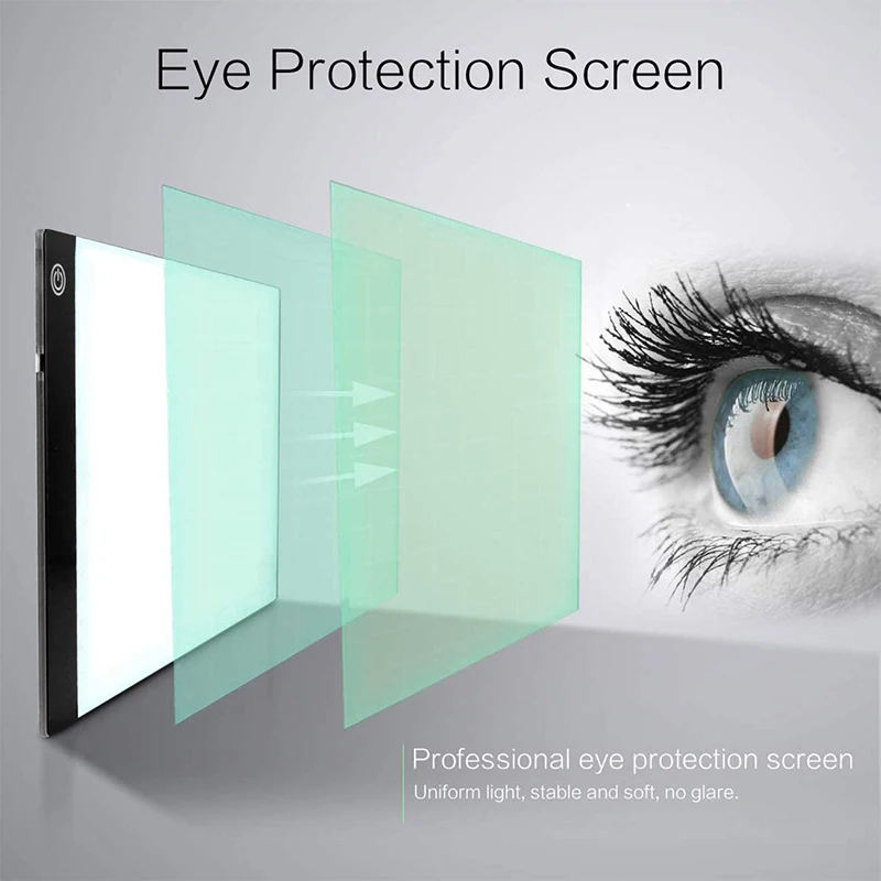 1pc Black A4 Size Eye Protection Led Adjustable Light Pad Drawing