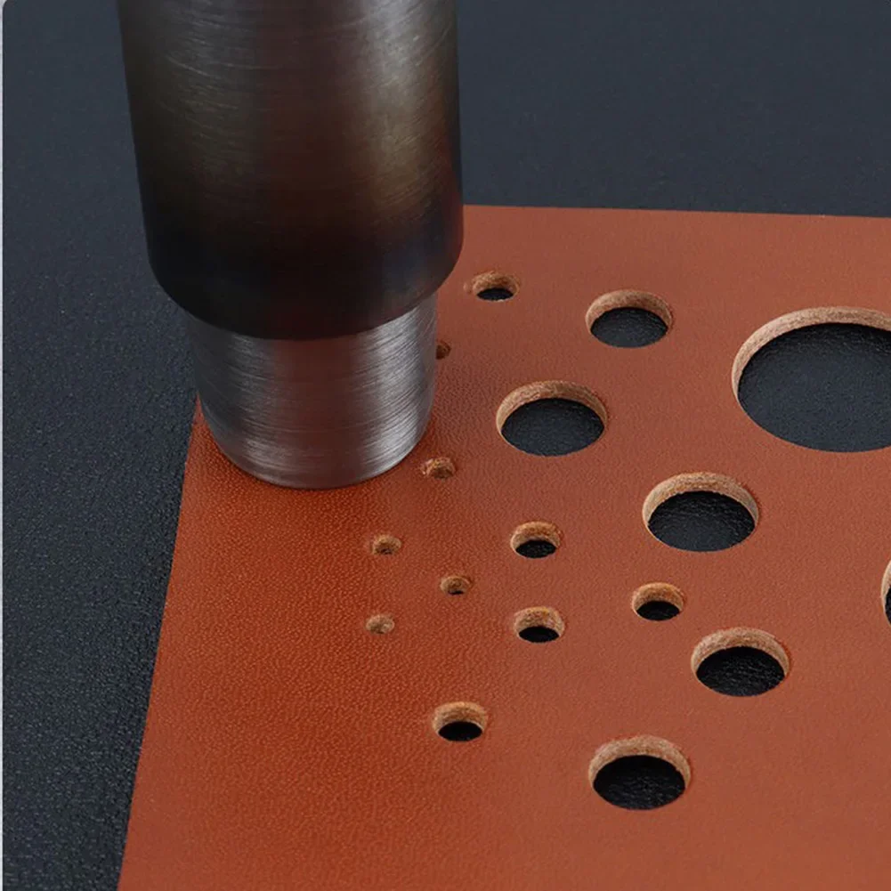 Professional Leather Hole Punch for Belts, Easily Punches Perfect Round Holes, Heavy Duty DIY Project Paper Plastic Iron Drill - 4