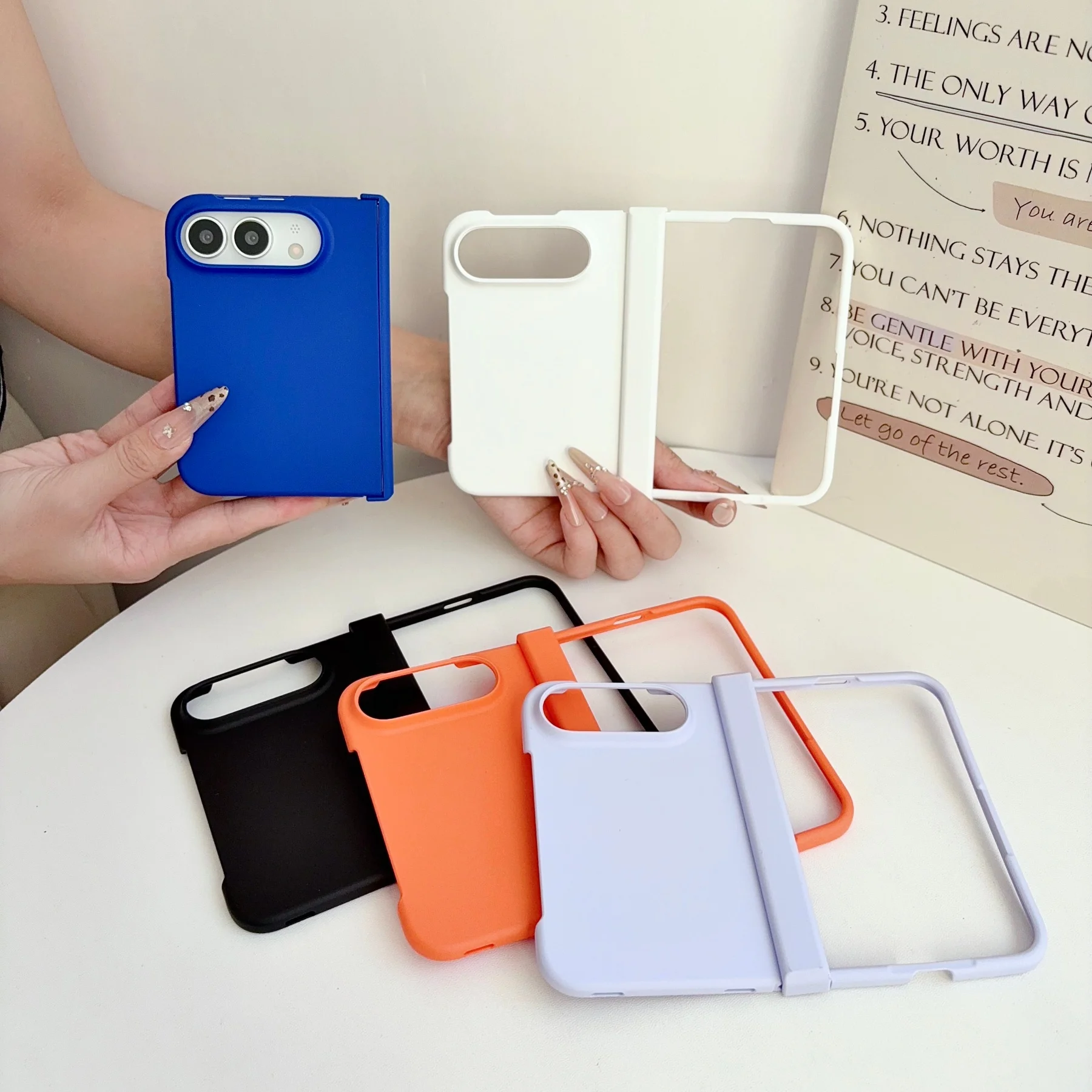 Luxury Frosted Candy Color Shockproof Phone Case with Folding Hinge Design