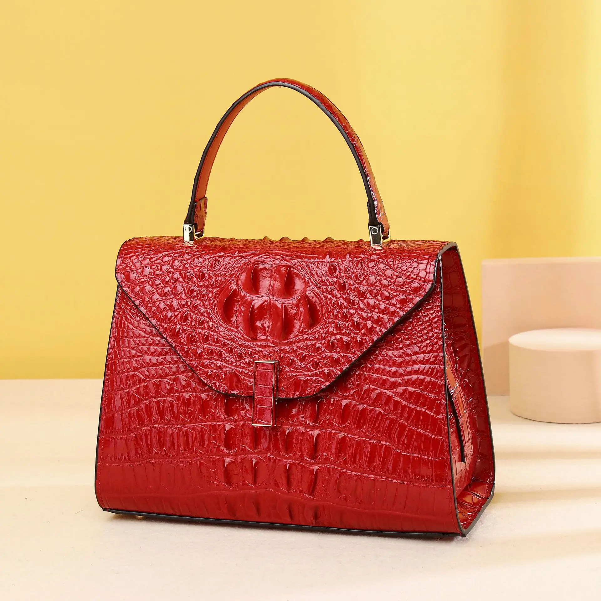 

New Crocodile Bone Pattern Wallet Handbag Classic Lock Cover Fashion Women's Shoulder Diagonal Straddle Bag Trendy сумка женская