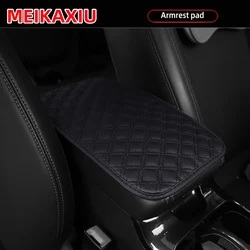 Elegant Embroidered Red Wine PU Leather Armrest Cover - Four Seasons Collection (Black)