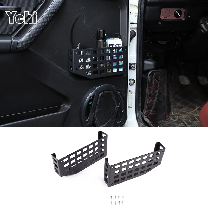 

Aluminum Alloy Black Car Interior Door Panel Storage Basket For LADA NIVA 4X4 2009-2019 Car Accessories