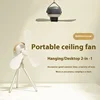 Portable Ceiling Fans Rechargeable LED Electric Fan Night Lamp Home Outdoor Camping Tent Hanging Fan Light with Remote Control 6