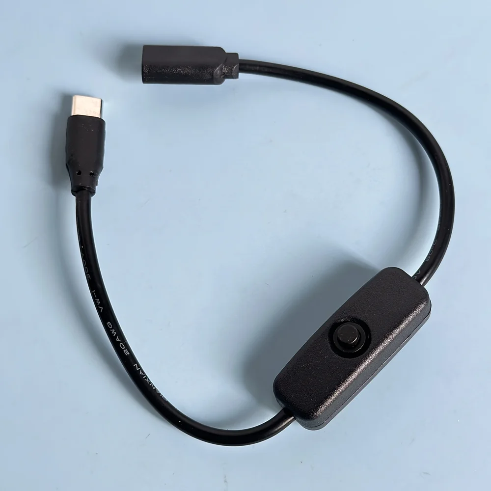 USB Type C Extension Cable with On/Off Switch Button USB-C Extension Cord 5V Universal Type-C