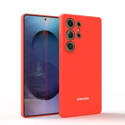Silky Silicone Soft-Touch Protective Phone Case Cover for S24FE (Orange)