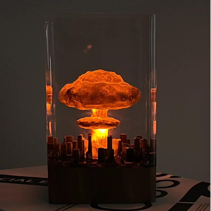 

Family Decorations, Small Night Light Decorations, Mushroom Cloud Creative Crystal Resin Crafts Home Decor Accessories