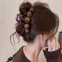 1pc Fashion Pearl Large Simple Elegant Acrylic Hair Claw Hairpin, Suitable For Party, Commute, Outfit Matching, Hair Accessories 3