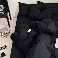 Bonenjoy-Parure de lit 100% coton, ensemble de draps simples, queen size, king size, linge de lit respectueux de la peau 2