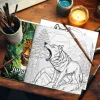 Jungle Animals coloring Book Teenagers Colouring Book,24 Different Patterns,Stress Relief,Birthday Gift Adults Picture Books 6