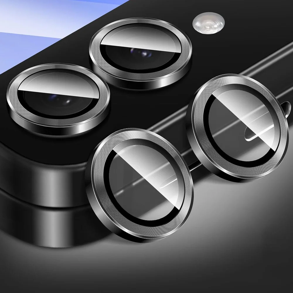Enhanced Camera Screen Protector for Samsung Galaxy Z Flip7 - Metal Ring Lens Film with Tempered Glass