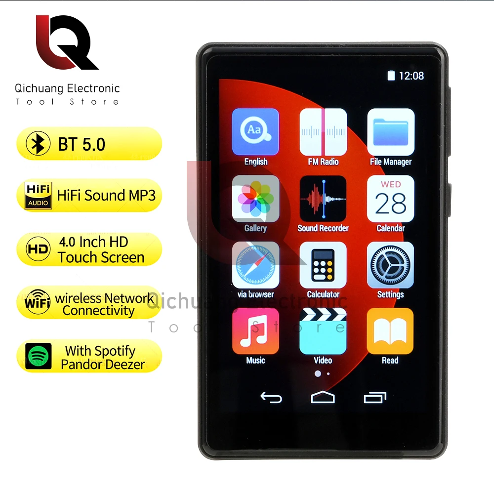 1Pcs 4.0 inches M9 Portable WiFi MP4 Player Touch with Bluetooth and WiFi MP3 MP4 Music Players Supports Multiple Languages MP4 Player Music Player