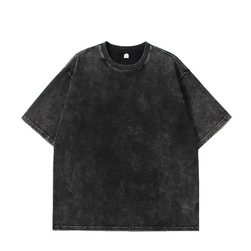 100% Cotton Streetwear Blank Drop Shoulder Heavyweight T-shirt Vintage Oversize Washed Unisex T Shirts677_voghion.com