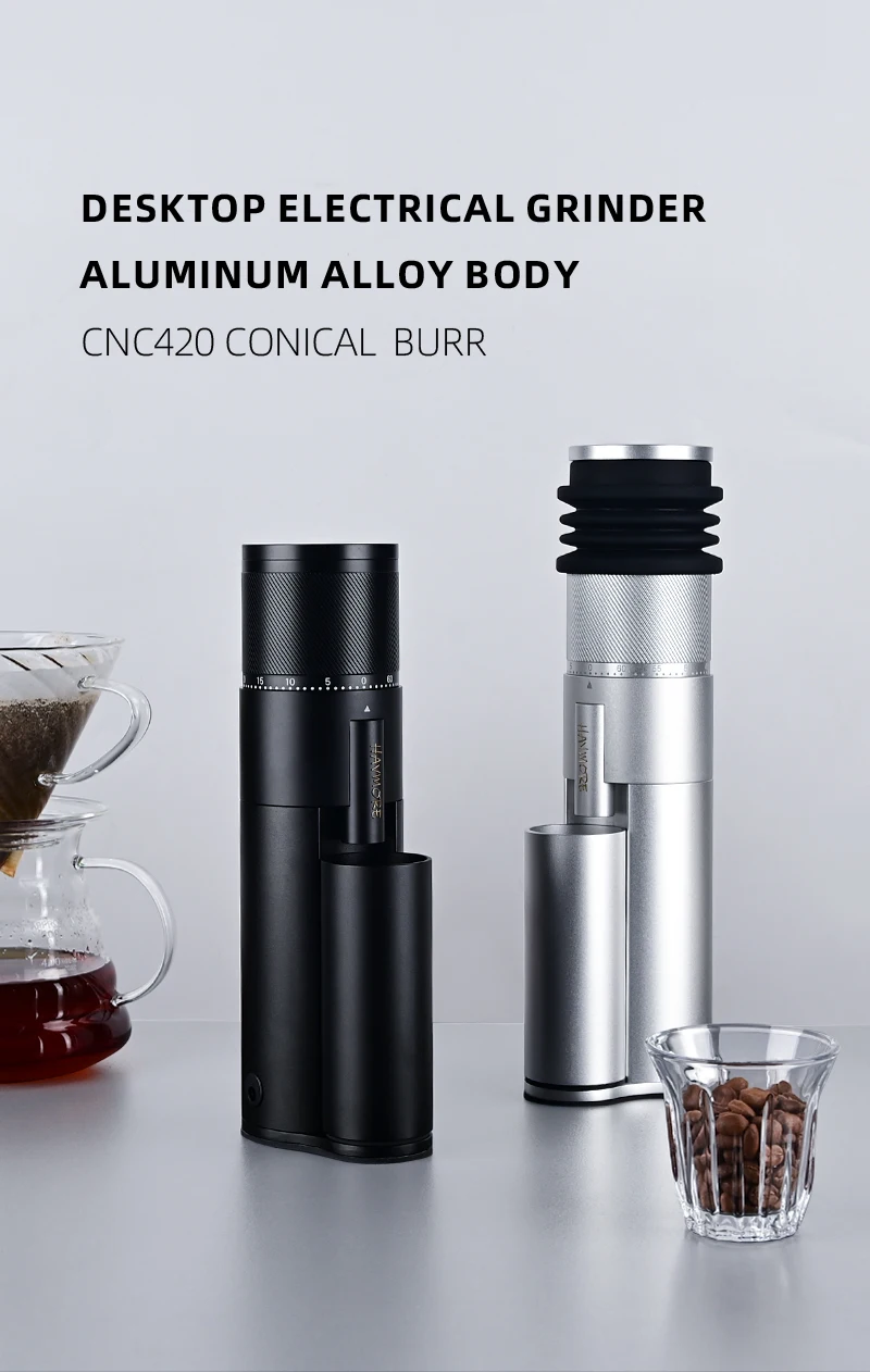 Description Picture 2 of itemHAVMORE New Arrival Smart Option Electrical Coffee Bean Grinder 48mm Integrated CNC Outer Burr for Espresso Coffee Maker
