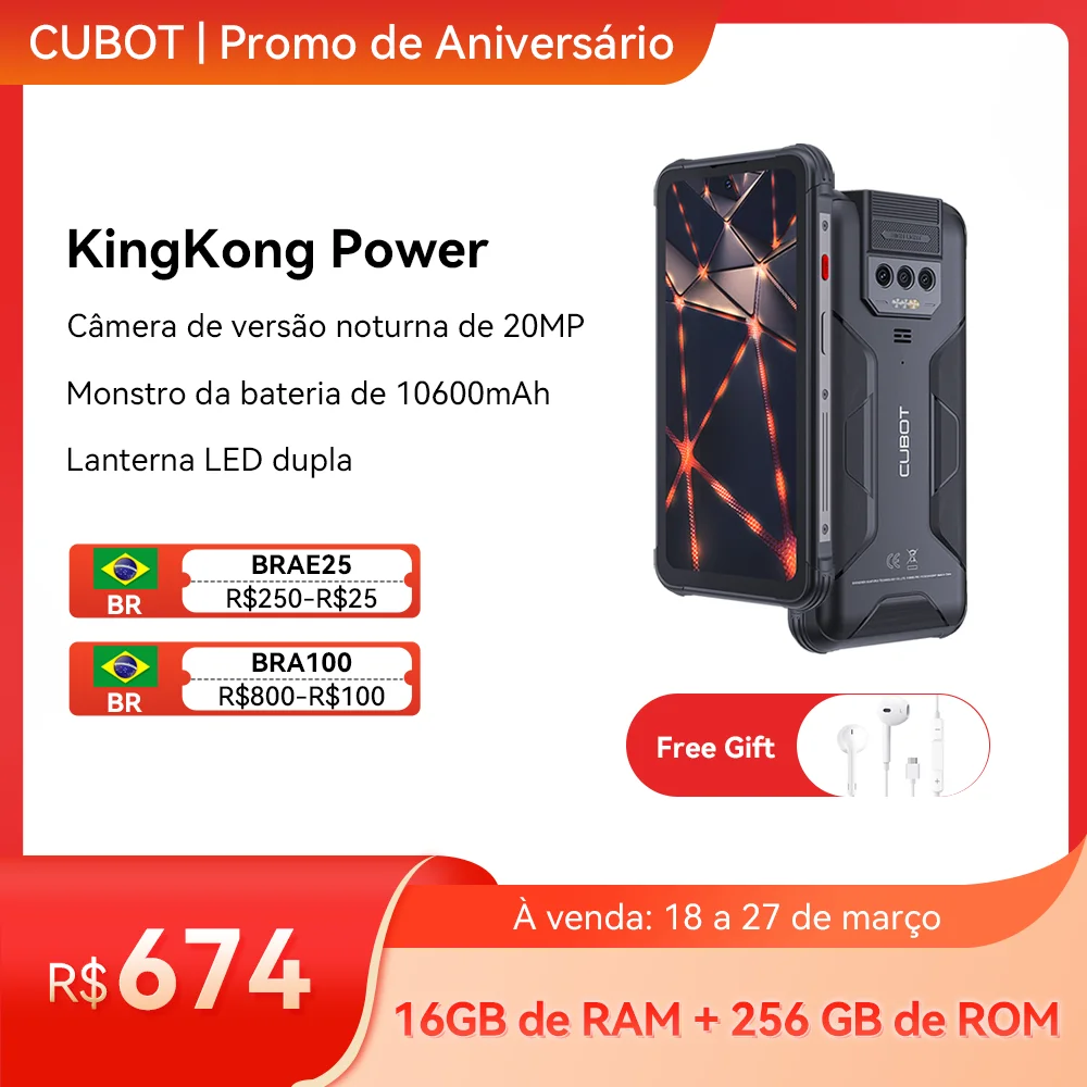 Cubot KingKong Power, Smartphone robusto à prova d'água Android 13 ...