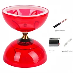 Premium Portable Diabolo Set - Professional Fitness Gear for All Ages, Indoor & Outdoor Agility Exercise (Red)
