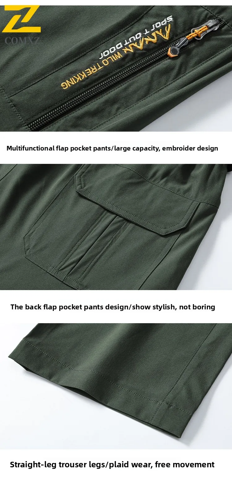 Men Quick-Dry removable Hiking Pants Summer Lightweight WaterResistant Windproof UPF50+ Outdoor Camping Fishing Trekking Stretch