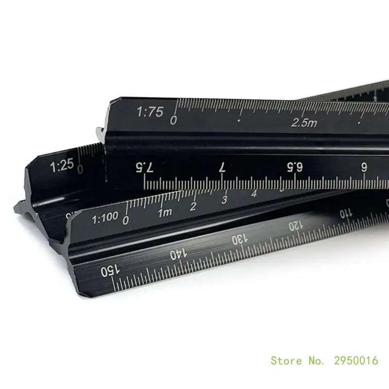 6-Piece Triangular Scale Ruler Set, Aluminum Architect Ruler