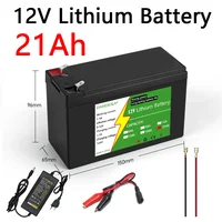 Batterie au lithium 12V 6Ah-21Ah 18650, 3S7P, rechargeable, pour énergie solaire, véhicule électrique, chargeur 12.6v 3A 1