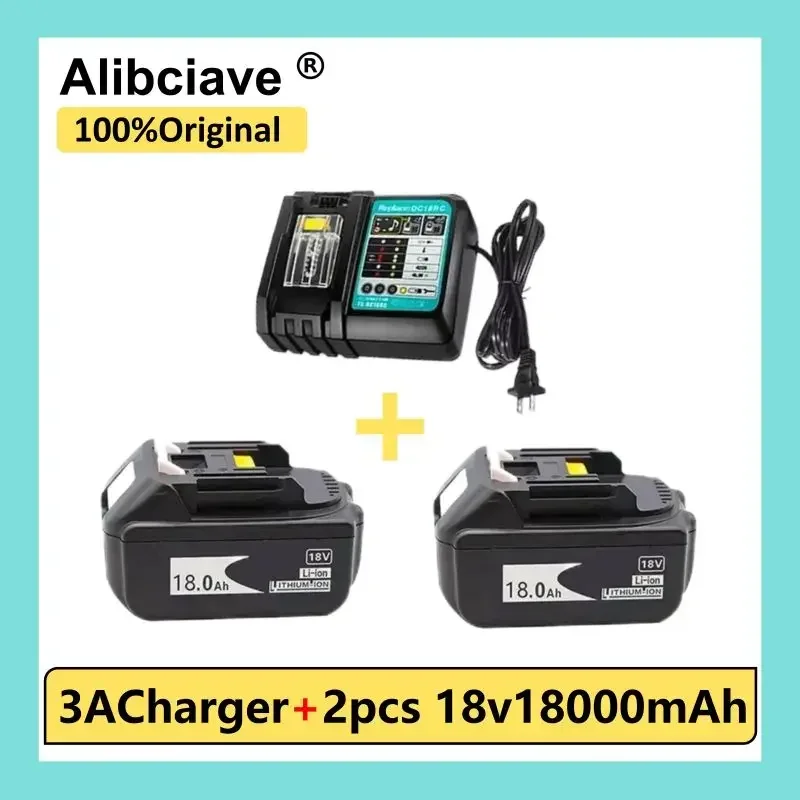 

Original BL1860 Rechargeable Battery 18 V 18000mAh Lithium ion for 18vBattery BL1840 BL1850 BL1830 BL1860B+ 3A Charger