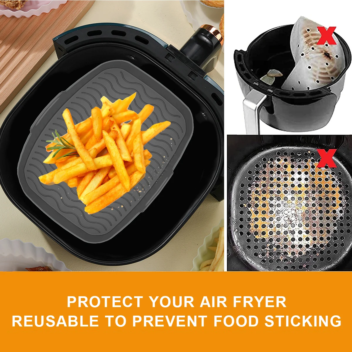 2 Pack Air Fryer Silicone Pot For Ninja Foodi Dz201/dz401 8qt