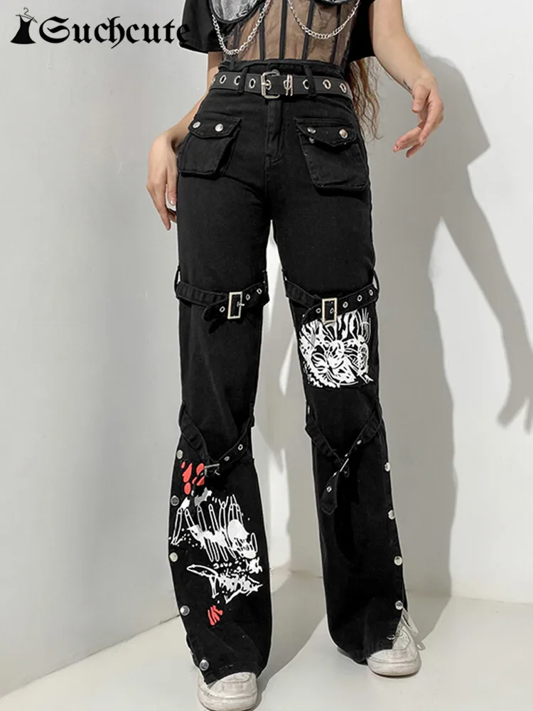 Suchcute Gothic Bandage Women Baggy 