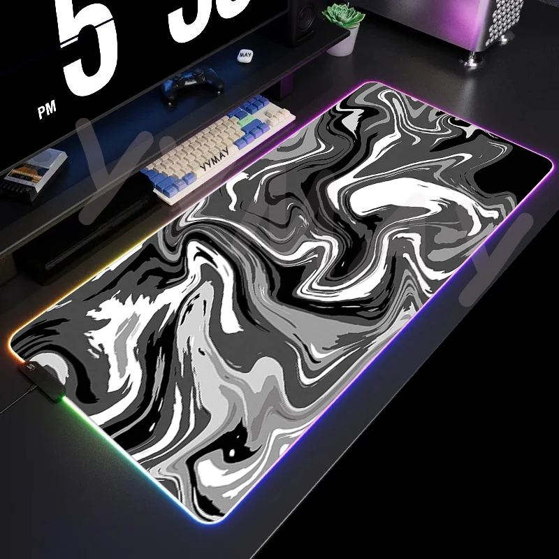 

liquid Large RGB Mouse Pad Gaming Mousepad LED Mouse Mat Gamer Mousepads PC Desk Pads RGB Keyboard Mats XXL 35.4x15.7in