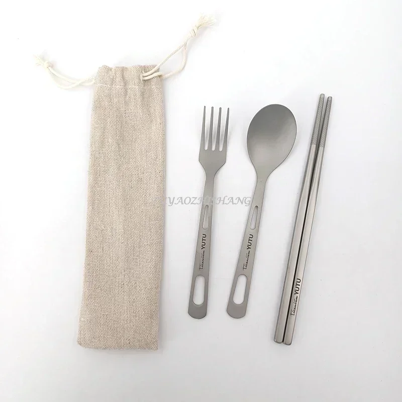 Pure Titanium Tableware Set Outdoor Travel Camping Set - Image 5