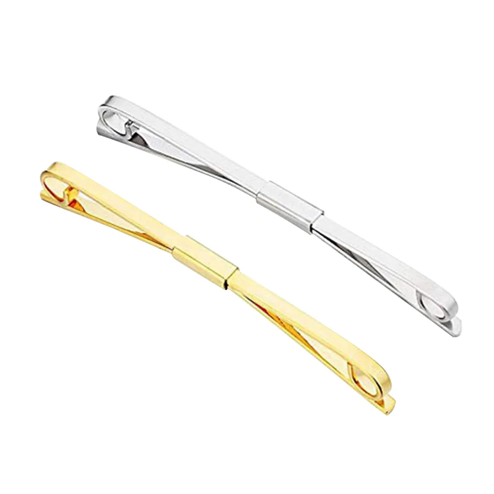 

2Pcs Simple Copper Cardigan Clips Chic Collar Clip Brooch Clothes Accessory