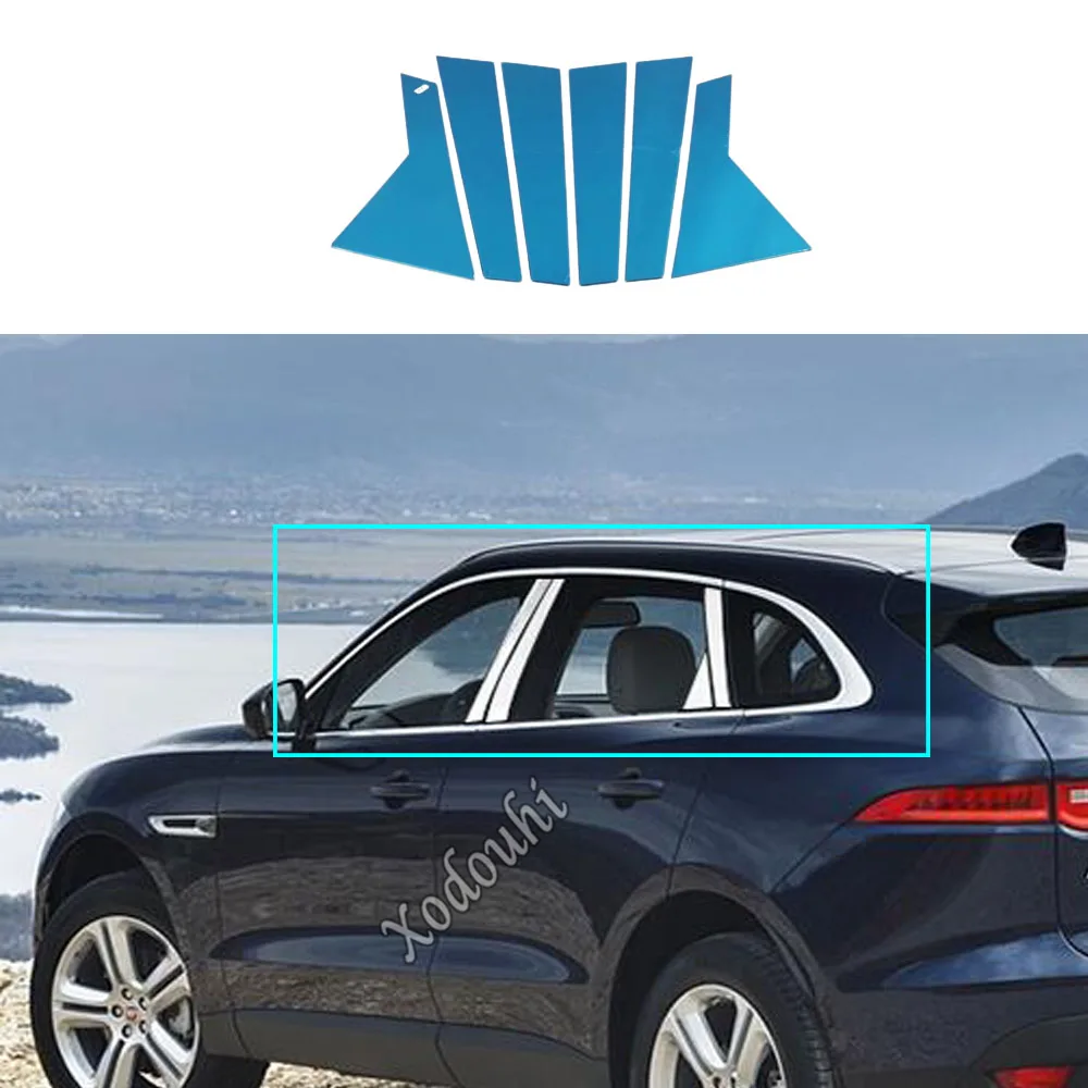 

Car Stainless Steel Garnish Pillar Window Middle Strip Trim Frame Lamp For Jaguar F-PACE FPace 2016 2017 2018 2019 2020 2021