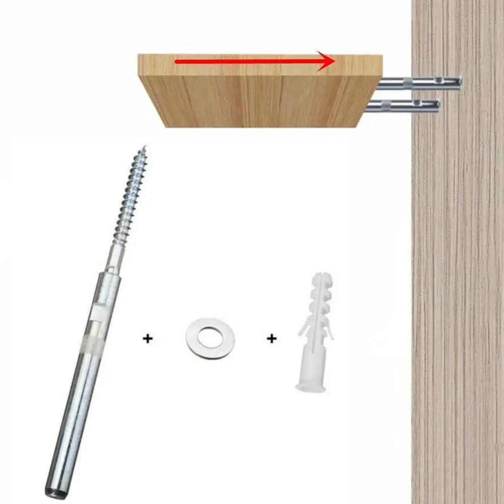 1pc New Concealed Floating Shelf Support Bracket Practical T Shape Screw Mounting Plate Colorful Shelf Bracket Home Improvement