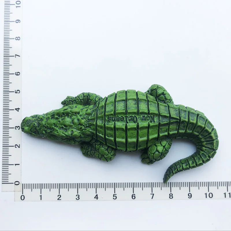 

Green Crocodile Creative Fridge Magnet Cultural Landscape Resin Message Stickers Tourism Souvenir Decoration Crafts