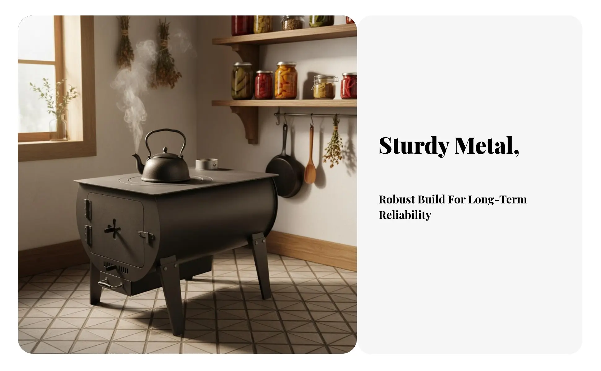 Smokeless Heating Stove, Indoor & Outdoor Wood Burner, Rural Home, Large, Fast Heating, Metal