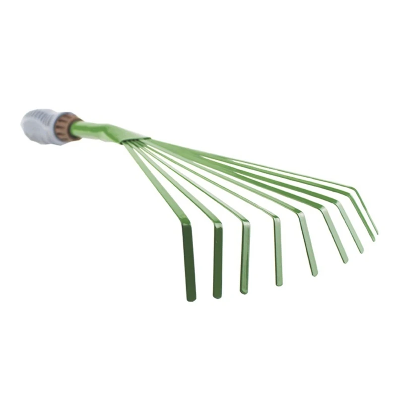 Heavy Duty Garden Rake Grass Rake Durable Iron Potting Nine Tooth for Gardeners and Landscapers Reliable Tool