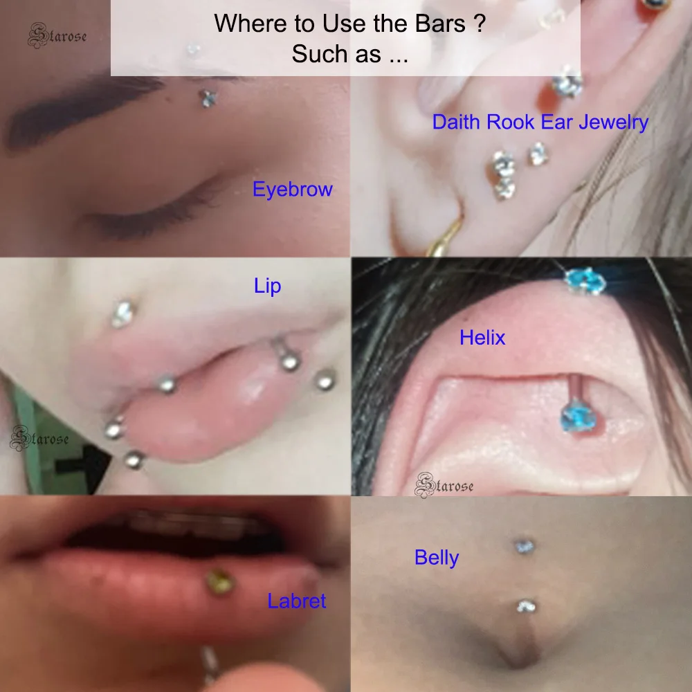 Labret Piercing Jewelry 12-Piece 16g Curved Barbell Piercing