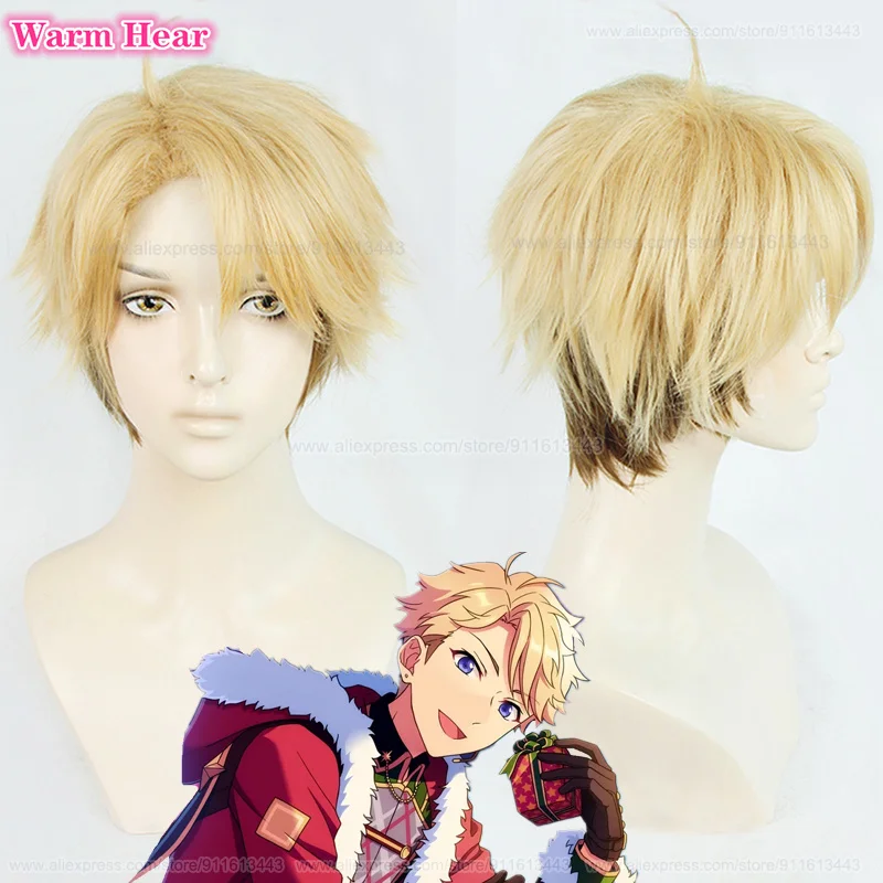 

Парик для косплея ES Arashi Narukami Arashi, льняной светлый термостойкий синтетический парик с эффектом омбре для Хэллоуина + шапочка для парика