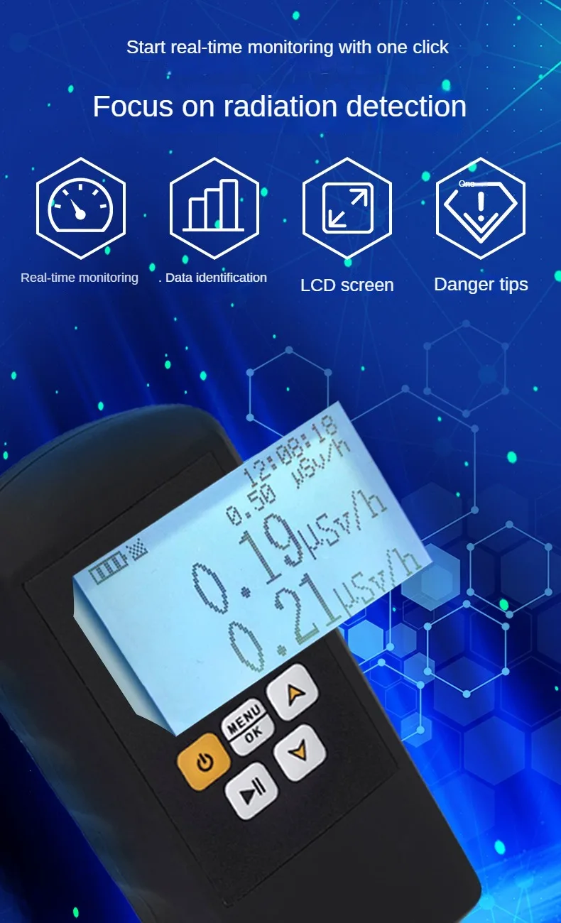 FS2011 personal Radiation exposure alarm marble radioactivity Geiger counter radiation detector 2