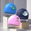 Children's Swimming Cap Cute Cartoon Printed Coated Swimming Cap Waterproof Ear Protector PU Swimming Cap for Boys and Girls 2
